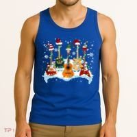 Christmas Guitar Tree Xmas Lights Santa Guitar Instruts Gift Tank Top thumb 3
