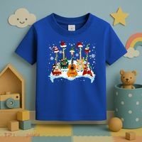 Christmas Guitar Tree Xmas Lights Santa Guitar Instruts Gift Toddler T-Shirt thumb 3