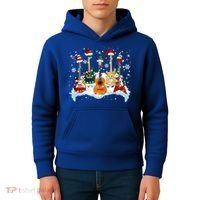 Christmas Guitar Tree Xmas Lights Santa Guitar Instruts Gift Kids Hoodie thumb 4