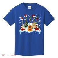 Christmas Guitar Tree Xmas Lights Santa Guitar Instruts Gift Kids T-Shirt thumb 0