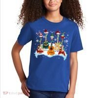Christmas Guitar Tree Xmas Lights Santa Guitar Instruts Gift Kids T-Shirt thumb 2
