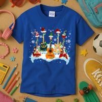 Christmas Guitar Tree Xmas Lights Santa Guitar Instruts Gift Kids T-Shirt thumb 3