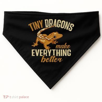 Crested Gecko Tiny Dragons Make Everything Better USA-Made Doggie Bandana