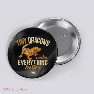 Crested Gecko Tiny Dragons Make Everything Better Button