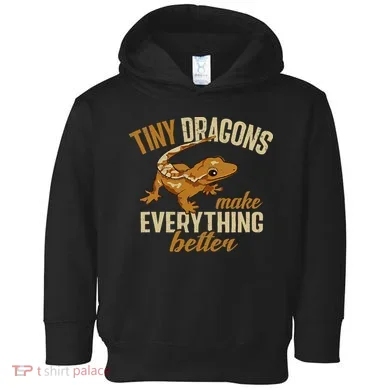 Crested Gecko Tiny Dragons Make Everything Better Toddler Hoodie