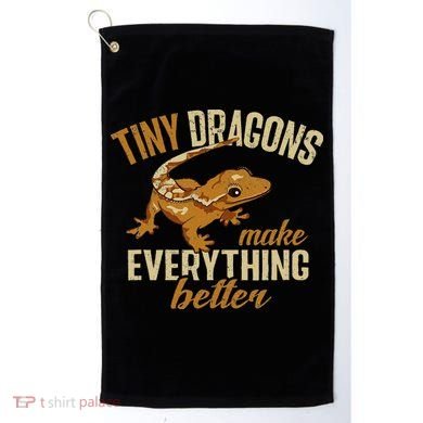 Crested Gecko Tiny Dragons Make Everything Better Golf Towel