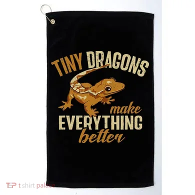 Crested Gecko Tiny Dragons Make Everything Better Golf Towel