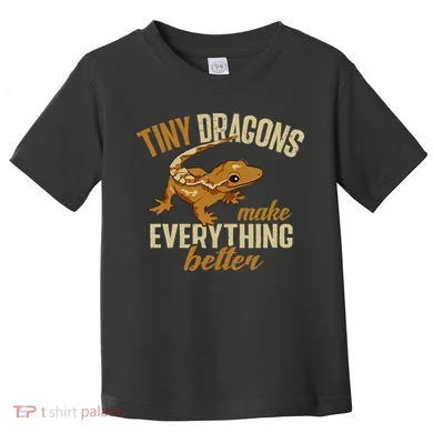 Crested Gecko Tiny Dragons Make Everything Better Toddler T-Shirt