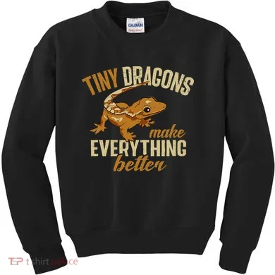 Crested Gecko Tiny Dragons Make Everything Better Kids Sweatshirt