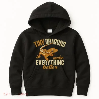 Crested Gecko Tiny Dragons Make Everything Better Kids Hoodie