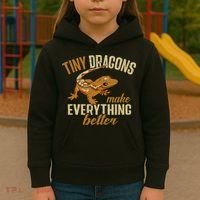 Crested Gecko Tiny Dragons Make Everything Better Kids Hoodie thumb 3