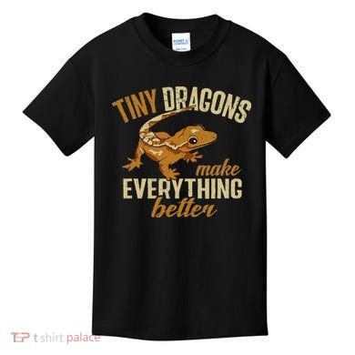 Crested Gecko Tiny Dragons Make Everything Better Kids T-Shirt