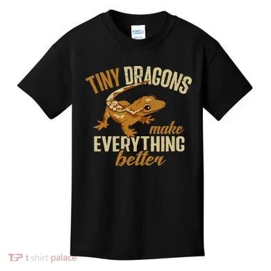 Crested Gecko Tiny Dragons Make Everything Better Kids T-Shirt