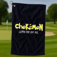 Chokemon Gotta Tap Em All Funny Jiu Jitsu MMA Golf Towel thumb 1