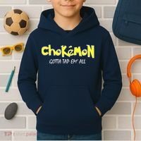 Chokemon Gotta Tap Em All Funny Jiu Jitsu MMA Kids Hoodie thumb 2
