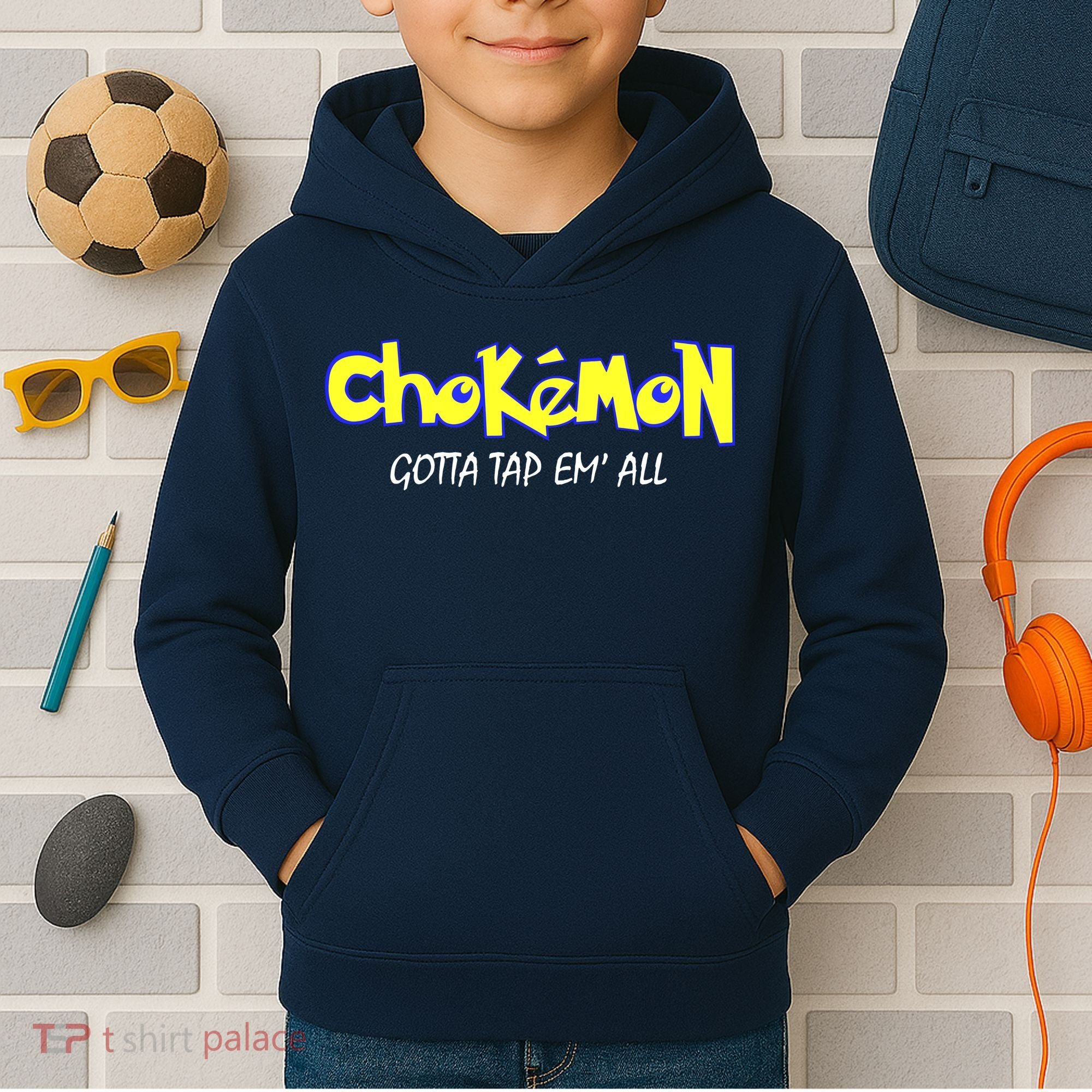 Chokemon Gotta Tap Em All Funny Jiu Jitsu MMA Kids Hoodie