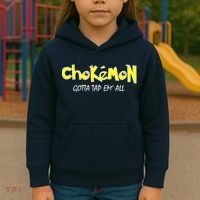 Chokemon Gotta Tap Em All Funny Jiu Jitsu MMA Kids Hoodie thumb 3