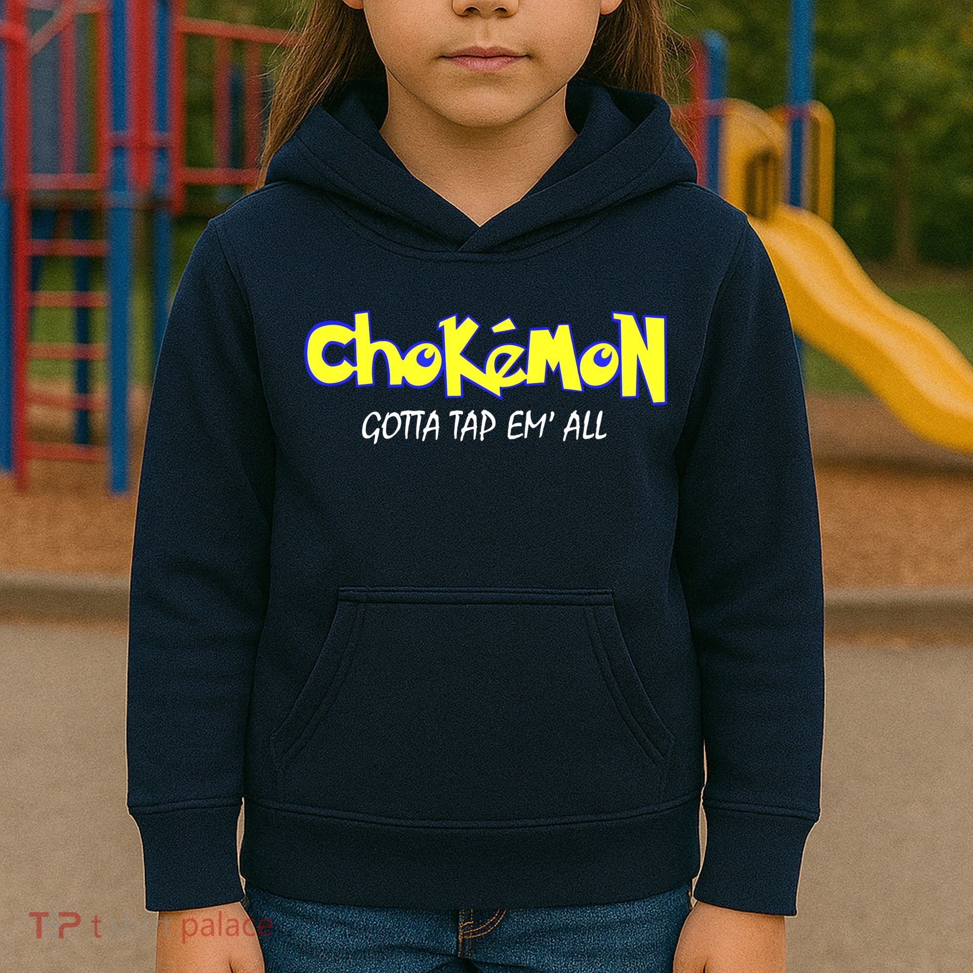 Chokemon Gotta Tap Em All Funny Jiu Jitsu MMA Kids Hoodie