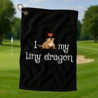Crested Gecko Tiny Dragon Gecko Lover Cute Crestie Lizard Gift Golf Towel thumb 1