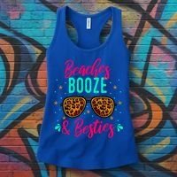 Cute Girls Trip Weekend Vacation Beaches Booze And Besties Gift Women's Tank Top thumb 3