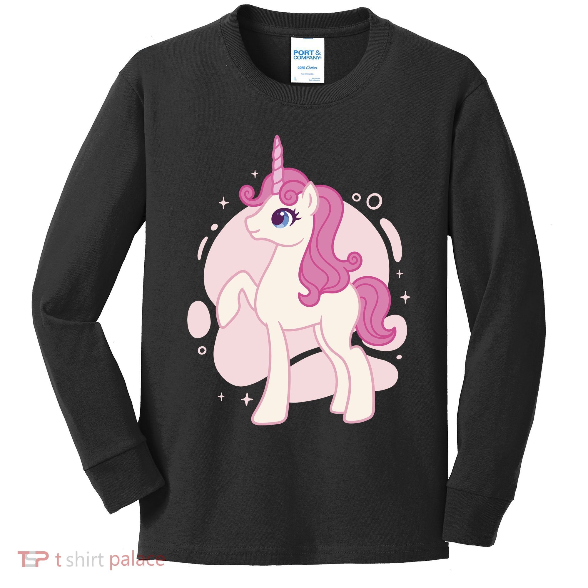 Cute Girly Unicorn Kids Long Sleeve Shirt