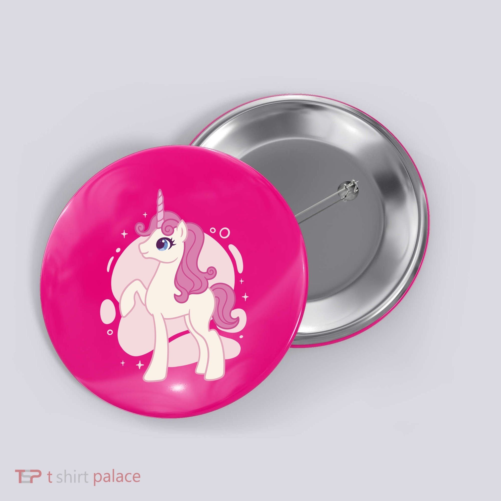 Cute Girly Unicorn Button
