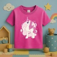 Cute Girly Unicorn Toddler T-Shirt thumb 3