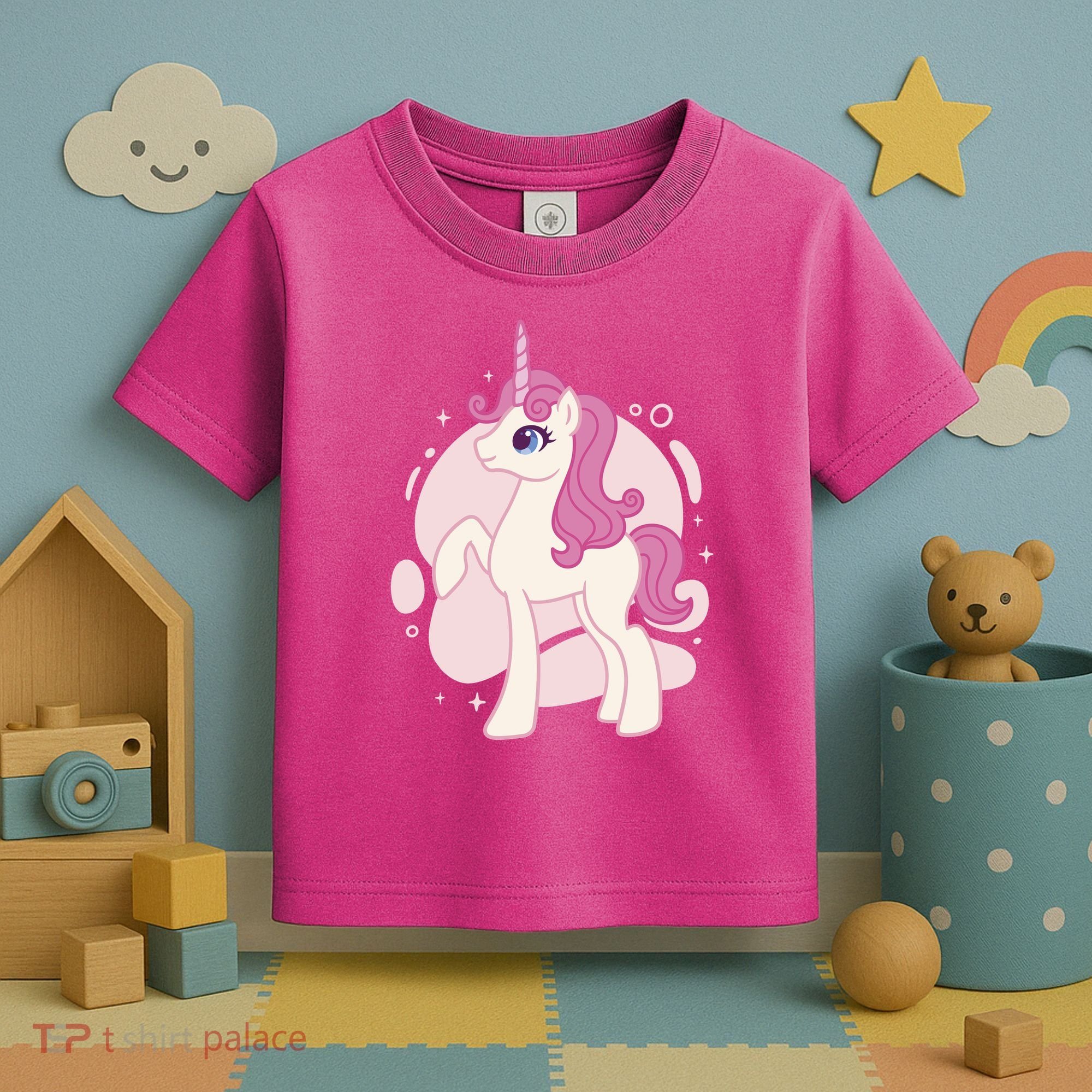 Cute Girly Unicorn Toddler T-Shirt