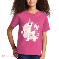Cute Girly Unicorn Kids T-Shirt thumb 2