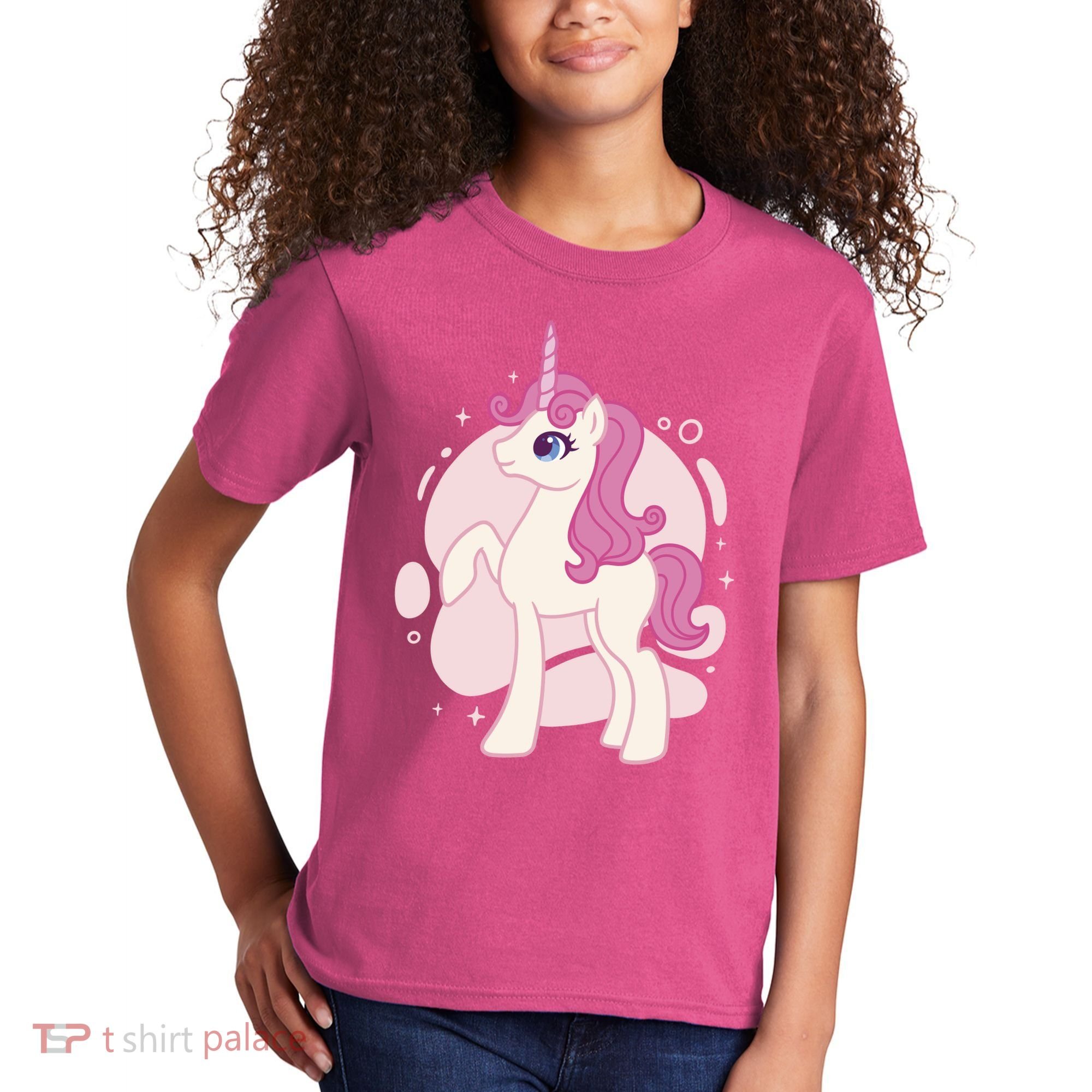 Cute Girly Unicorn Kids T-Shirt