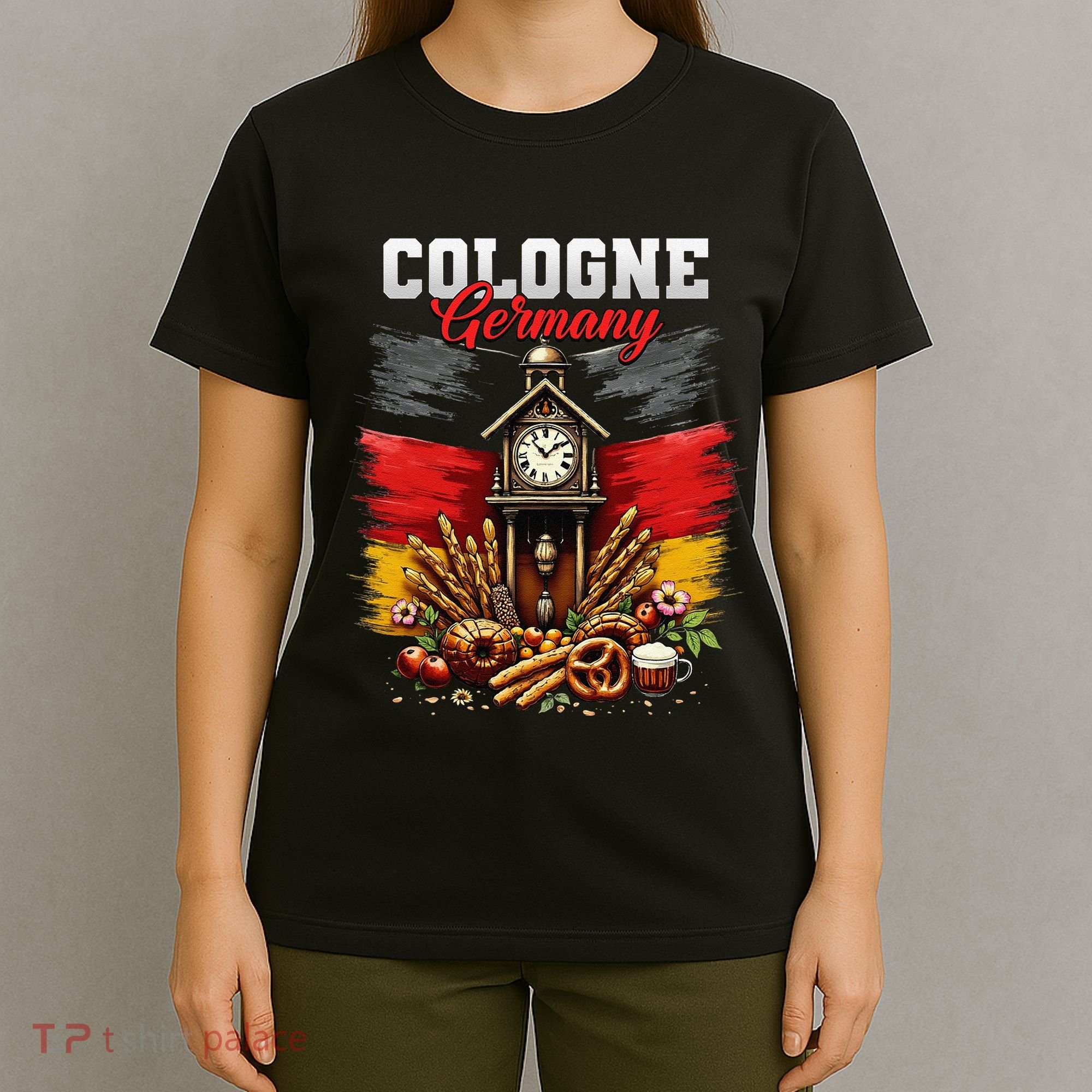 Cologne Germany Vacation Travel Souvenir German Flag T-Shirt