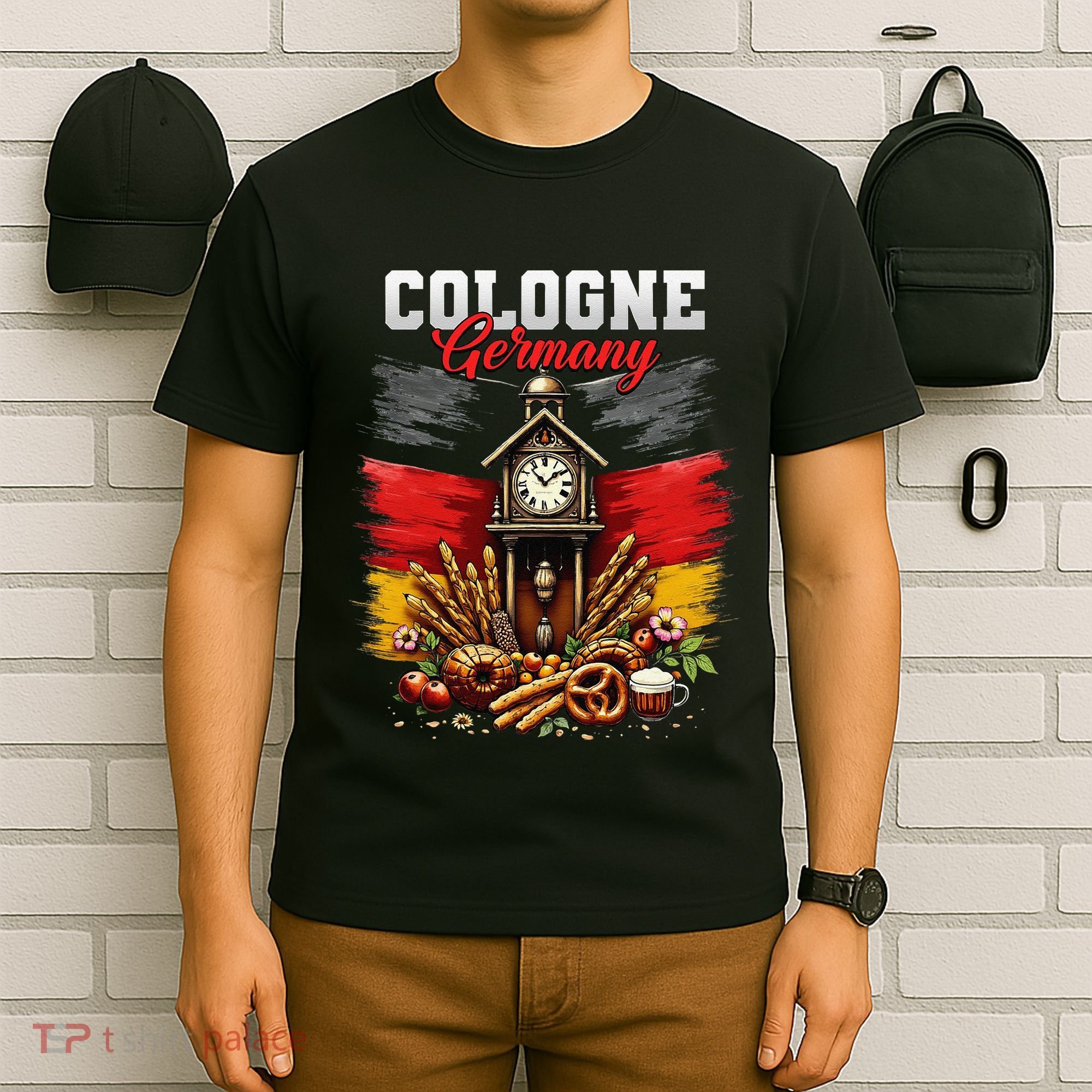 Cologne Germany Vacation Travel Souvenir German Flag T-Shirt
