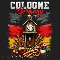 Cologne Germany Vacation Travel Souvenir German Flag Beanie thumb 2