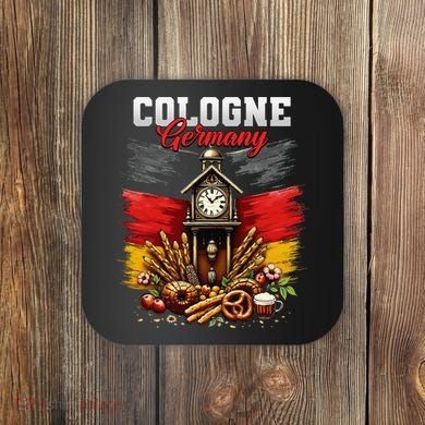 Cologne Germany Vacation Travel Souvenir German Flag Coaster