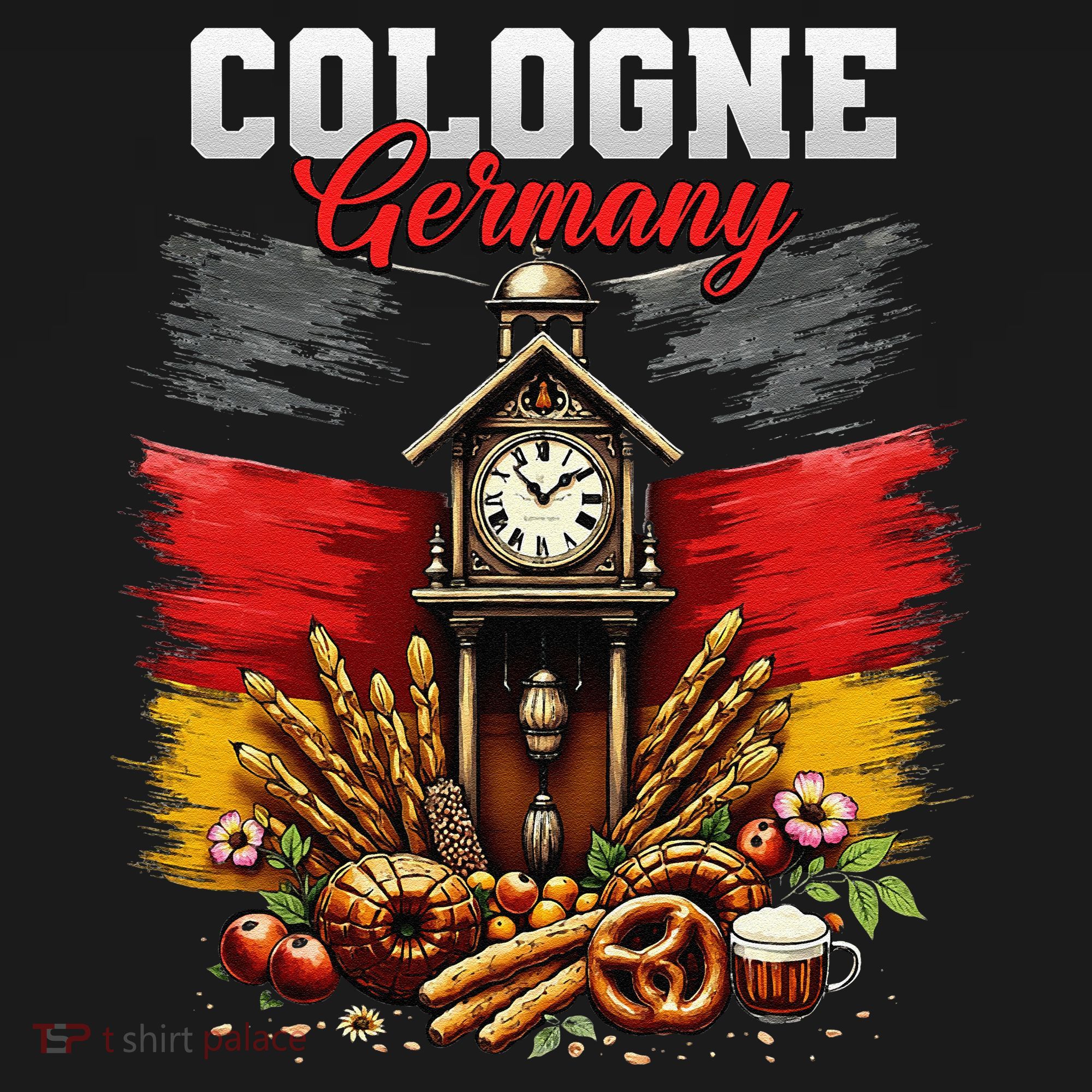 Cologne Germany Vacation Travel Souvenir German Flag Women's Hoodie