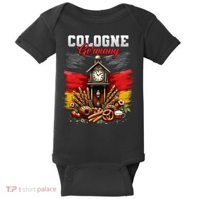 Cologne Germany Vacation Travel Souvenir German Flag Baby Bodysuit