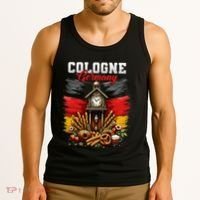 Cologne Germany Vacation Travel Souvenir German Flag Tank Top thumb 3