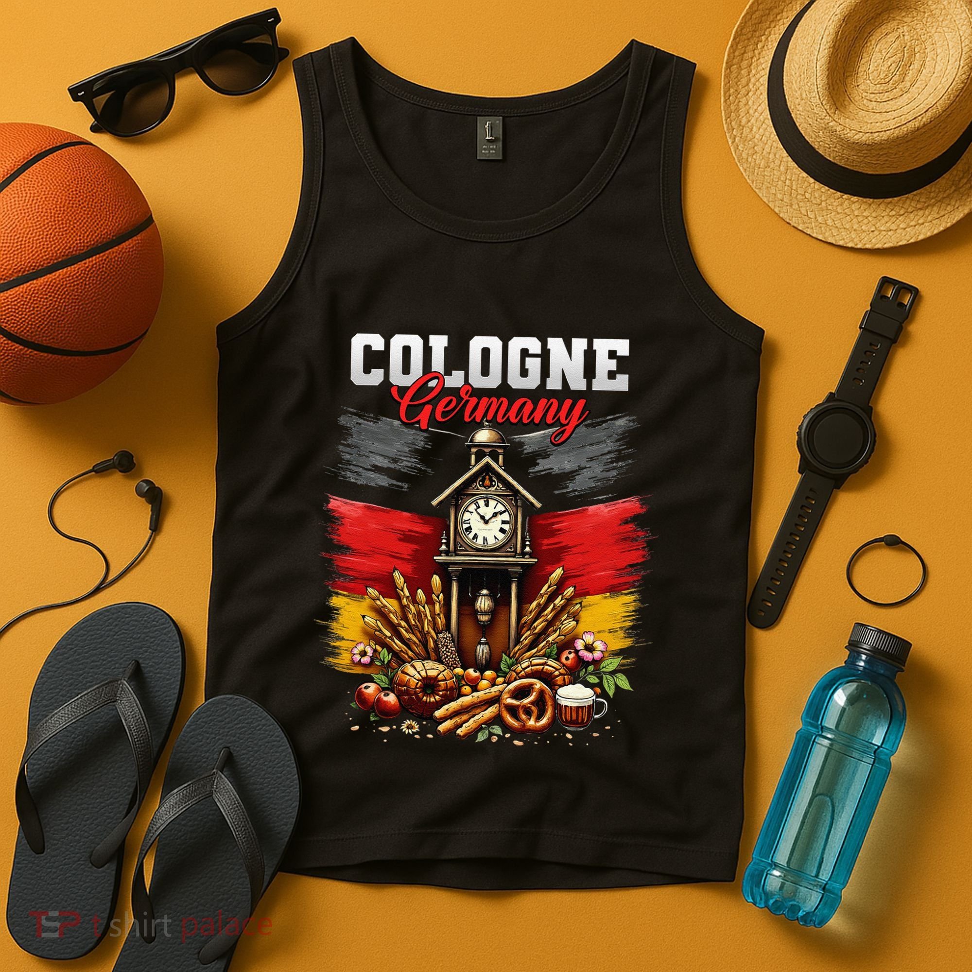 Cologne Germany Vacation Travel Souvenir German Flag Tank Top