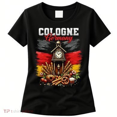 Cologne Germany Vacation Travel Souvenir German Flag Women's T-Shirt