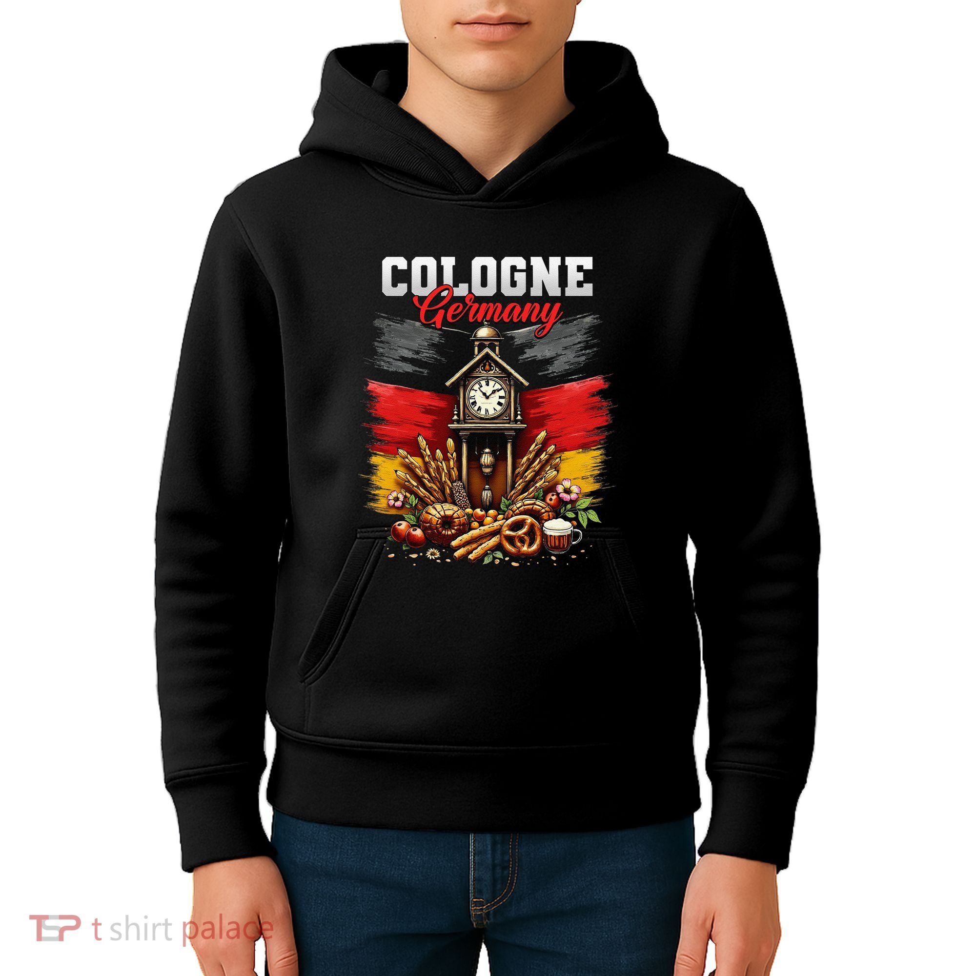 Cologne Germany Vacation Travel Souvenir German Flag Kids Hoodie
