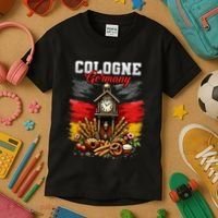Cologne Germany Vacation Travel Souvenir German Flag Kids T-Shirt thumb 3