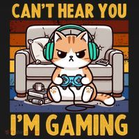Cat Gamer Video Games Gaming I CanT Hear You IM Gaming Cool Gift Women's Hoodie thumb 2
