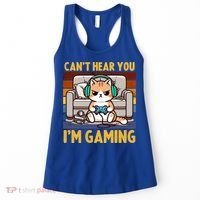 Cat Gamer Video Games Gaming I CanT Hear You IM Gaming Cool Gift Women's Tank Top thumb 0