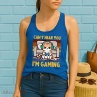 Cat Gamer Video Games Gaming I CanT Hear You IM Gaming Cool Gift Women's Tank Top thumb 2