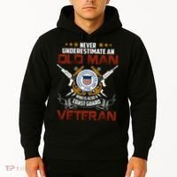 Coast Guard Veteran Never Underestimate Veteran's Day Hoodie thumb 2