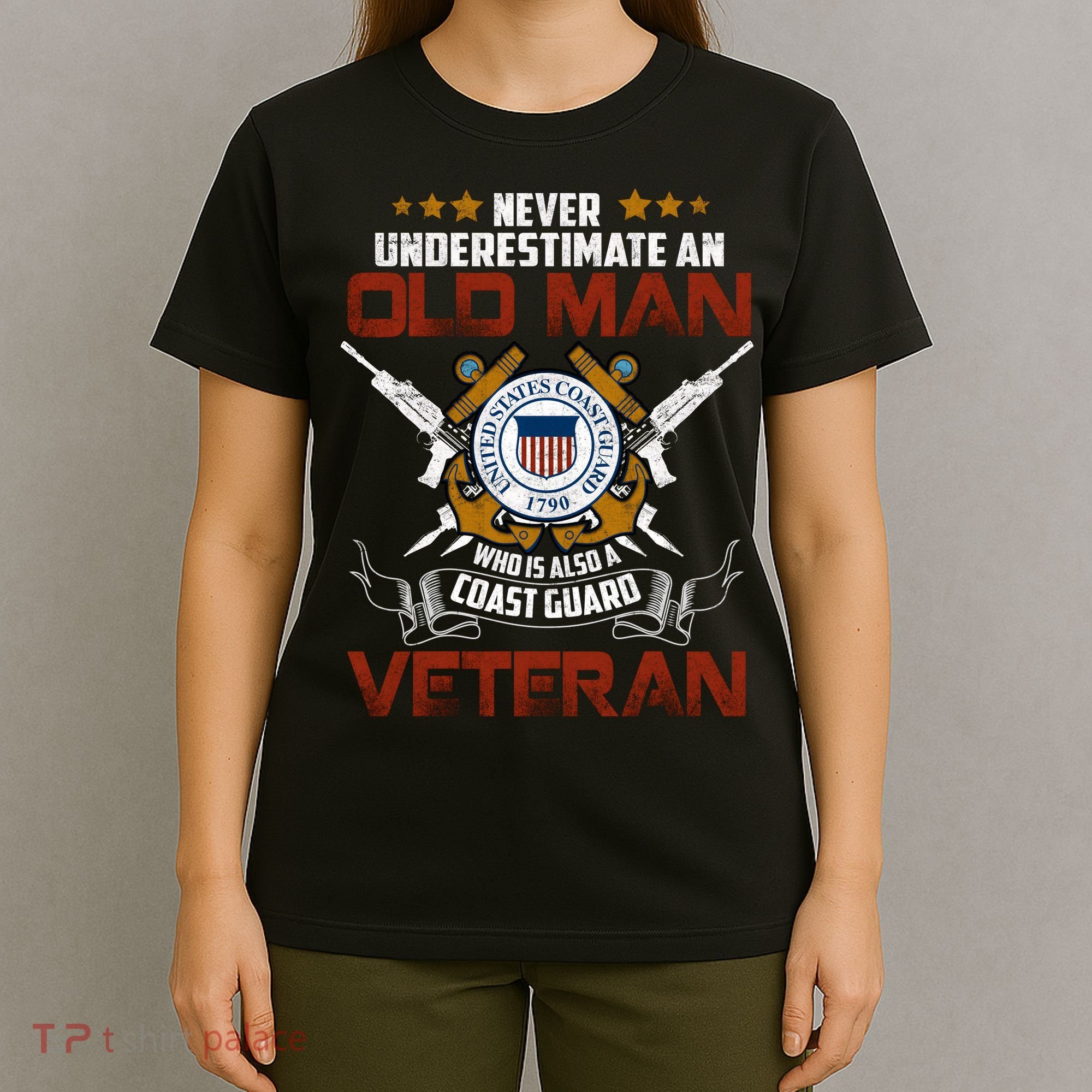 Coast Guard Veteran Never Underestimate Veteran's Day T-Shirt