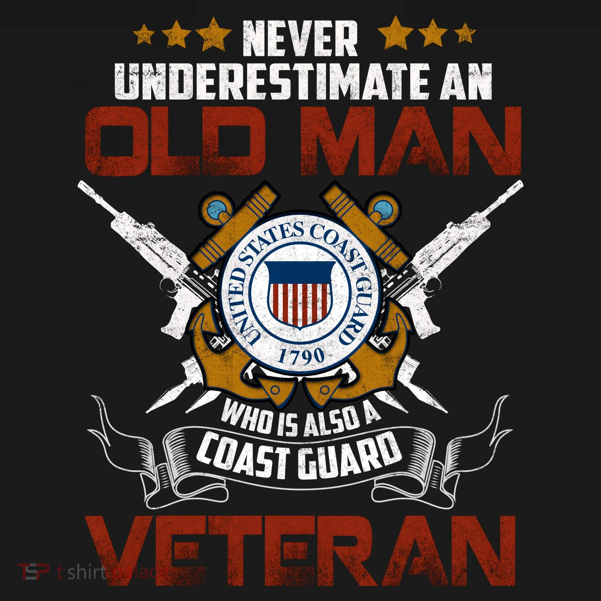 Coast Guard Veteran Never Underestimate Veteran's Day Button