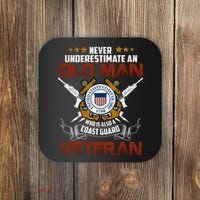 Coast Guard Veteran Never Underestimate Veteran's Day Coaster thumb 0