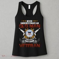 Coast Guard Veteran Never Underestimate Veteran's Day Women's Tank Top thumb 3