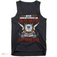Coast Guard Veteran Never Underestimate Veteran's Day Tank Top thumb 0